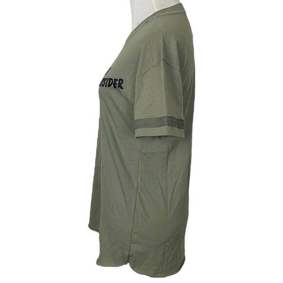 Free People X Sandrine Rose The Vintage Crew Olive Drab The Outsider TShirt Sz M - Picture 14 of 14